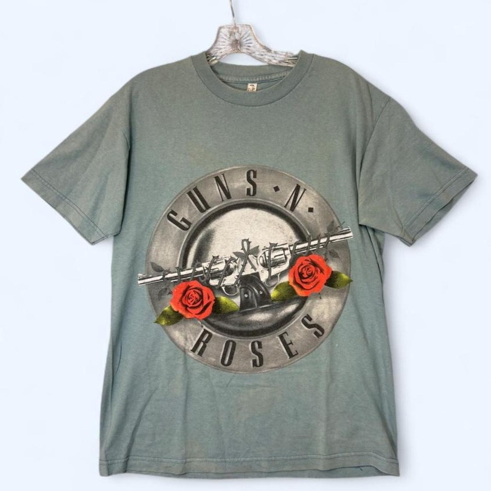 Guns N' Roses Classic Bullet Logo Band Graphic Tee Sage Blue | Size Medium